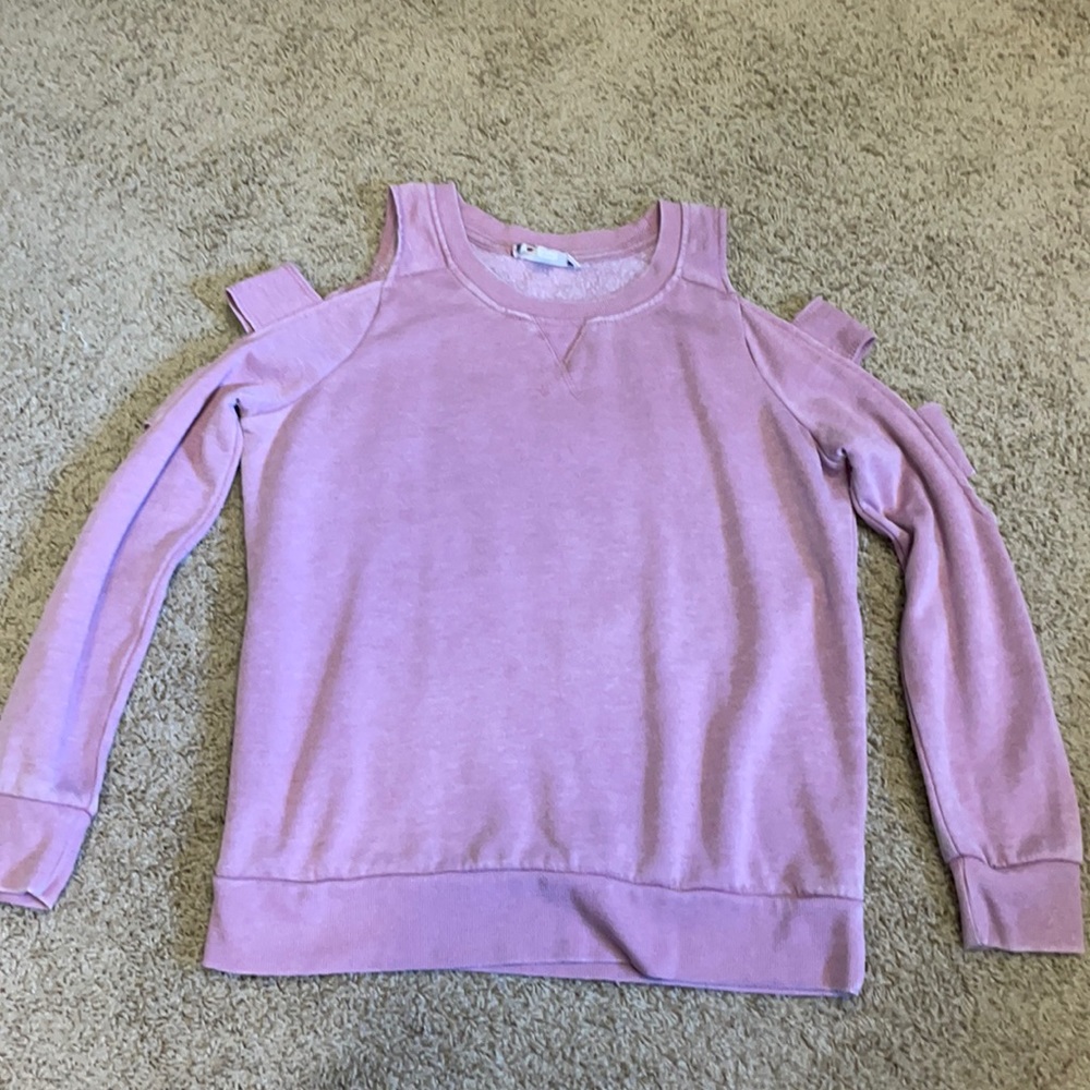 Pink rose cut out sweater